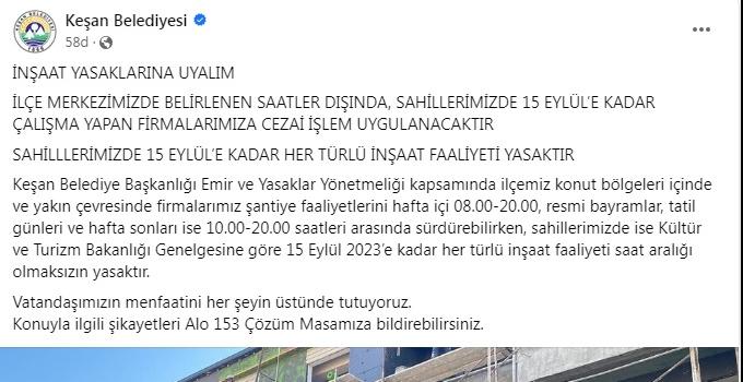 Belediye inşaat yasaklarına karşı uyardı