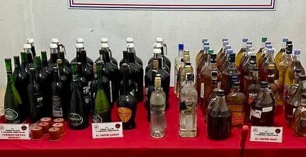 Keşan’da 161 litre kaçak içki ele geçirildi