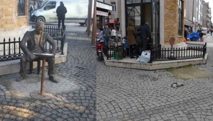 Ayakkabı boyacısının heykeli de kaldırıldı