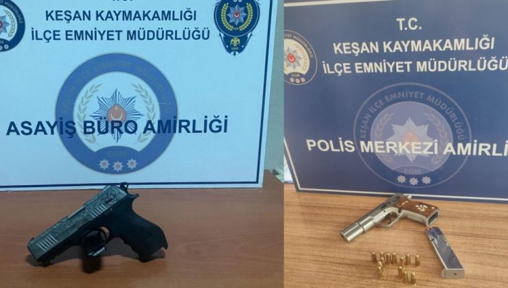2 ruhsatsız tabanca ve uyuşturucu ele geçirildi