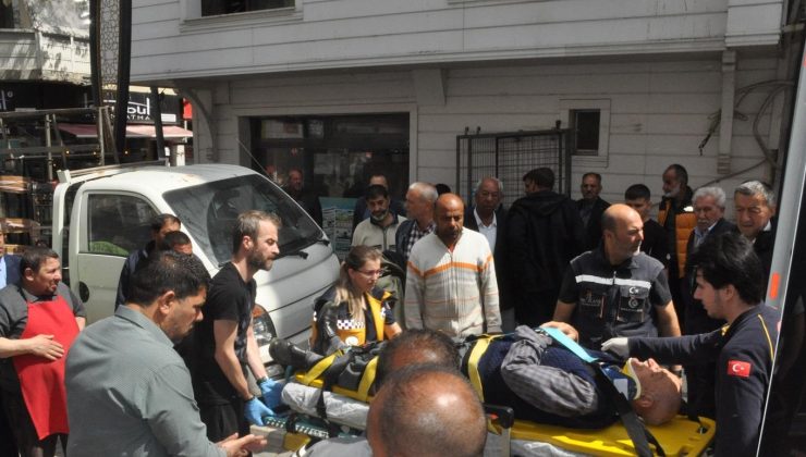 Kamyonetin çarptığı yaya yaralandı