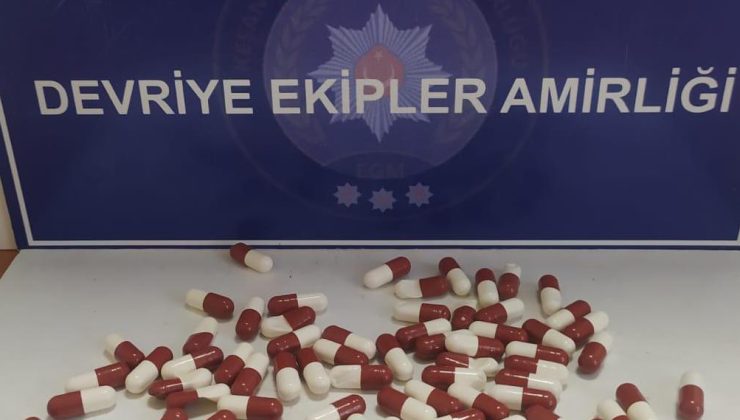 Üzerinden 96 adet sentetik ecza çıktı