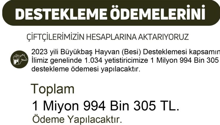 Edirne’ye 1 milyon 994 bin 305 TL ödenecek