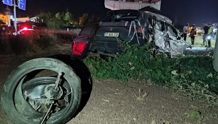 Motor bir yana lastik bir yana savruldu