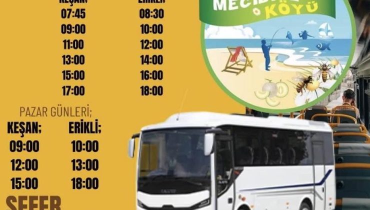 Mecidiye ve Erikli’ye yapılan sefer sayısı artırıldı