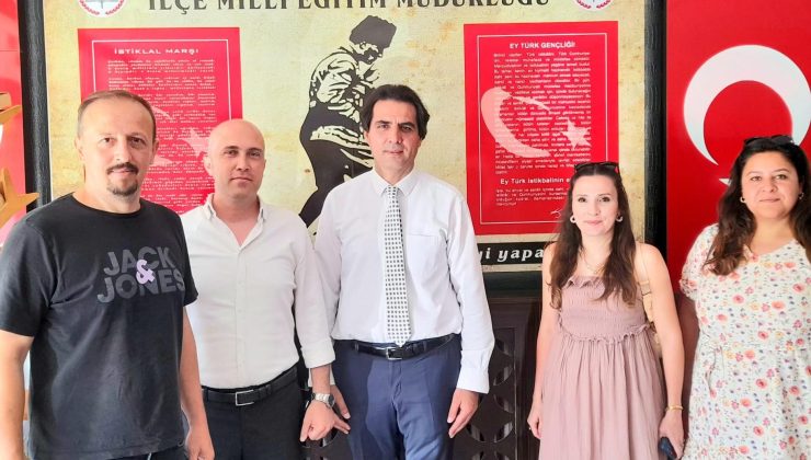 Atatürk Ortaokulu’ndan proje kursu öncesinde İlhan Saz’a ziyaret