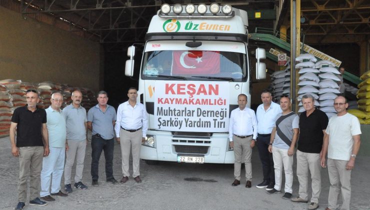 Muhtarlar yangında zarar gören üreticilere yardım elini uzattı