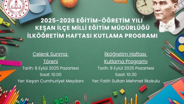 İlköğretim Haftası, Pazartesi günü kutlanacak