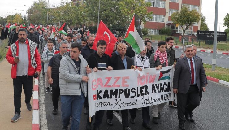 Trakya Üniversitesi’nde “Gazze için umut, insanlık için onur yürüyüşü” düzenlendi