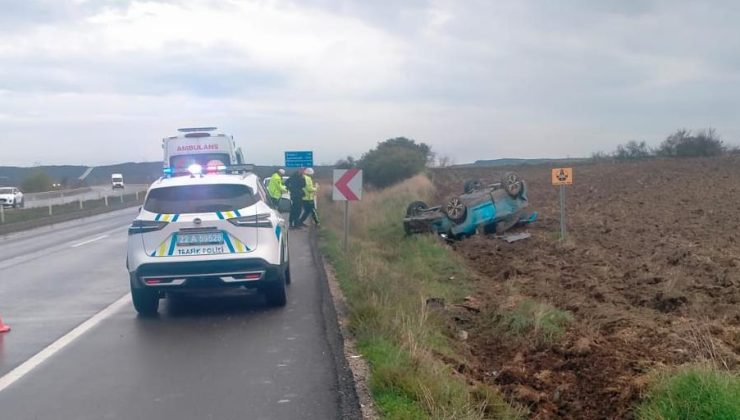 Kontrolden çıkan otomobil takla attı: 2 yaralı