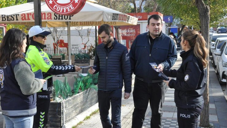 Emniyet ekipleri bilgilendirici broşür dağıttı