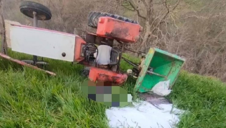 Devrilen traktörün sürücüsü hayatını kaybetti