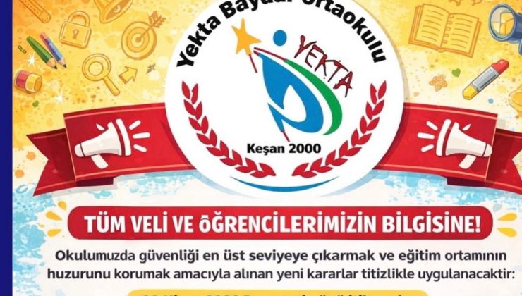 Yekta Baydar Ortaokulu’nda radikal “Güvenlik” kararları: “Özel güvenlik görevlimiz göreve başlayacak”