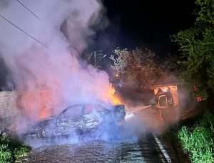 Park halindeki otomobil küle döndü