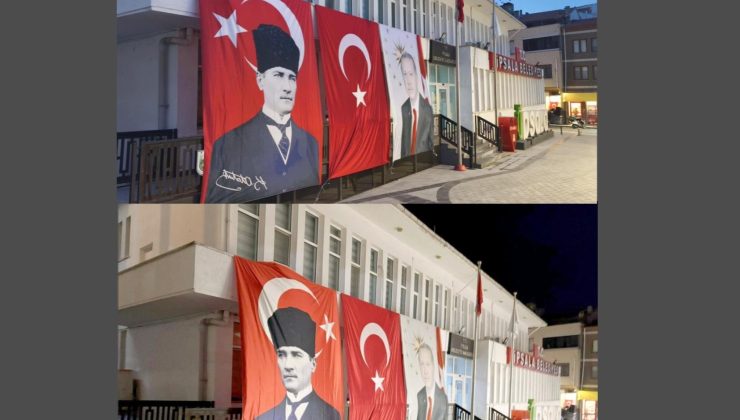 İpsala Belediyesi’nin astığı ters bayrak tepkilerin ardından düzeltildi