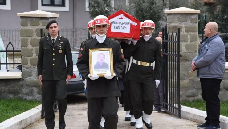 Kıbrıs Gazisi Hüsmen Karaman askeri törenle son yolculuğuna uğurlandı