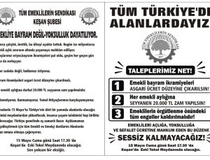 Emekliler bugün basın açıklaması ile taleplerini iletecek