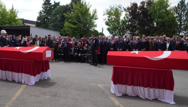 Şehit düşen polis memurları son yolculuklarına uğurlandı