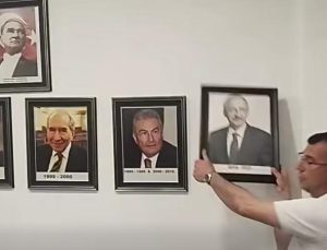 CHP Merkez İlçe Başkanı Akgüngör Kılıçdaroğlu’nun fotoğrafını çöpe attı