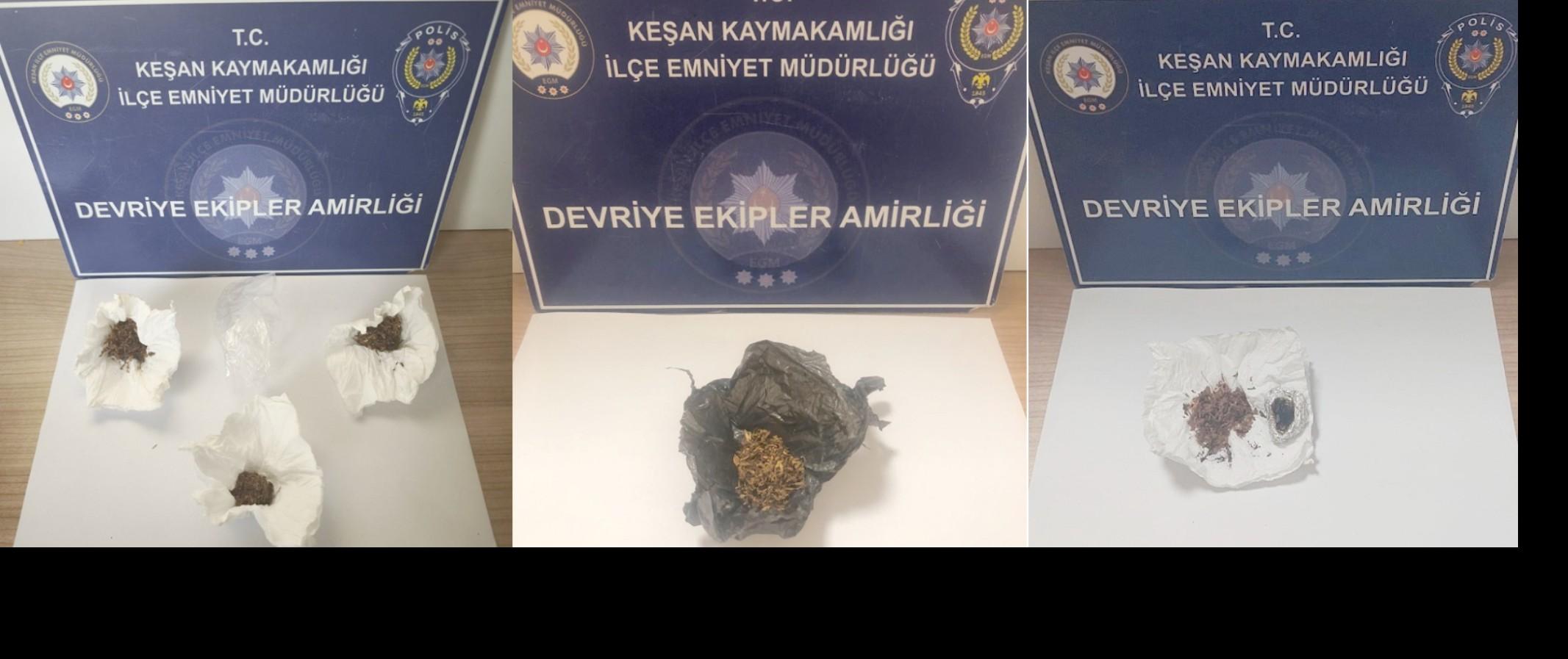 Polisin durdurduğu 3 şüpheliden uyuşturucu ele geçirildi