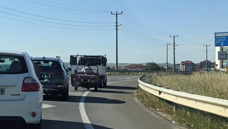 Yoğun trafikte tehlikeli yolculuk