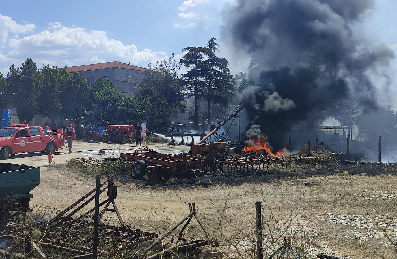 Alevler istasyona metreler kala durduruldu