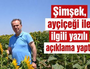 Şimşek, ayçiçeği ile ilgili yazılı açıklama yaptı