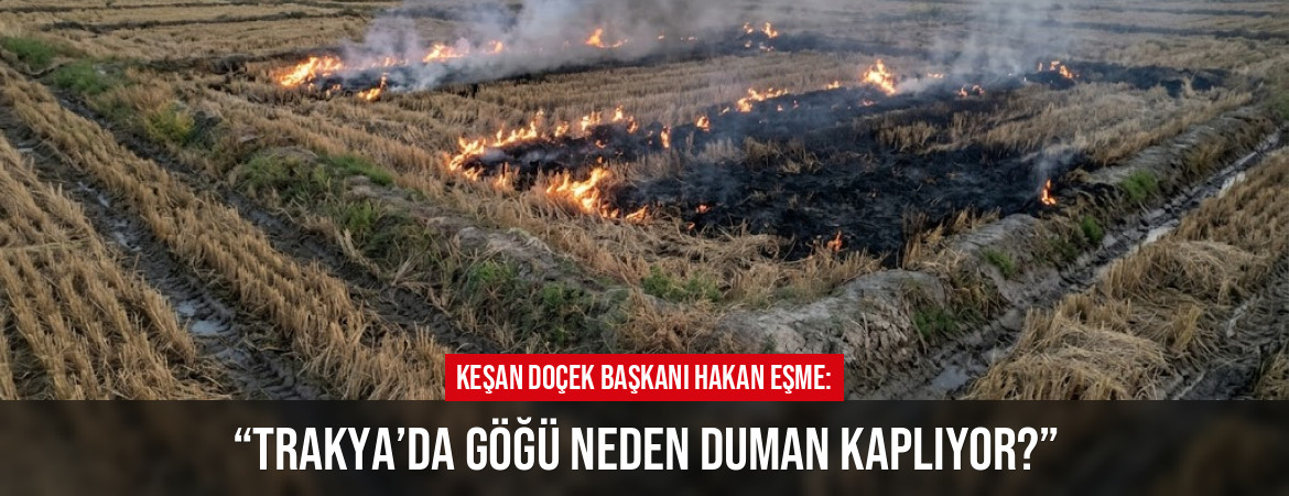 Keşan DOÇEK Başkanı Hakan Eşme: “Trakya’da göğü neden duman kaplıyor?”